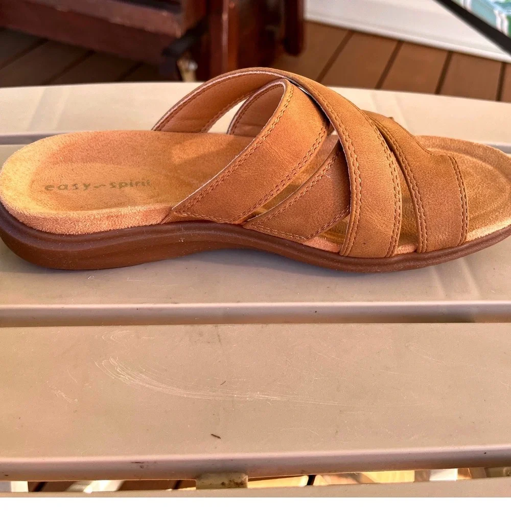 Easy Spirit Westly3 Womens 5.5 M Brown Toe Loop Slide Sandals New in Box